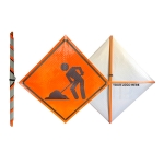Roll Up Sign & Stand - Left Lane Closed Carril Izquierdo Cerrado Reflective Roll Up Traffic Sign